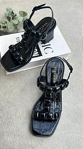 Sandália Lavinia Croco Preto