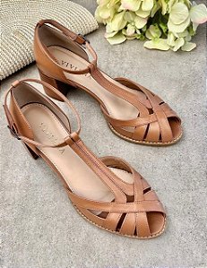 Sandália peep toe Salomé Coconut