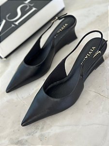 Scarpin Lorena Preto salto anabela