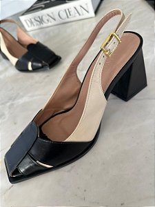 Scarpin Granada PretoeOffwhite