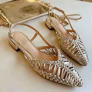 Sapatilha Slingback Laila ouro light