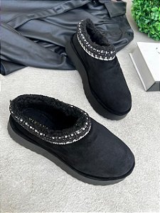 Slipper suede Preto