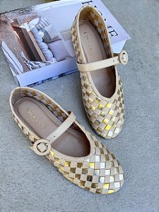Sapatilha Melis Vanila / Ouro Light