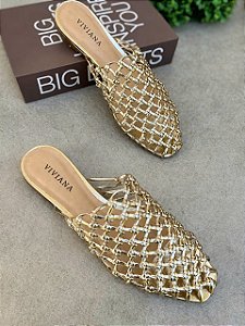 Sapatilha mule Amalfi Ouro Light