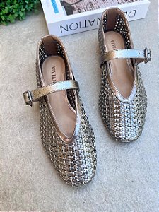 Sapatilha Lexie rafia Pewter