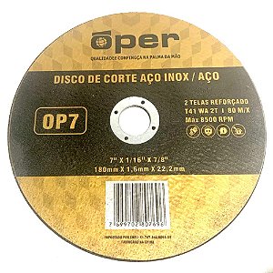 Disco de Corte Aço Inox Oper OP7