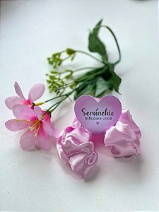 10 unid. Scrunchies de cetim + Tag personalizada