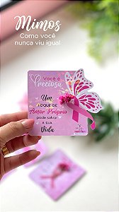 10 unid. Card Borboleta com Flores Sempre Vivas