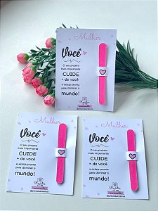 10 unidades- Card com lixa rosa