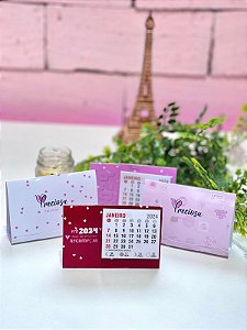 Mini calendário de mesa