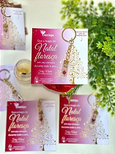 Card mini chaveiro vidrinho com florzinha