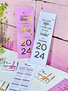 32 unidades. Marca páginas calendário com chocolatinho cacau show