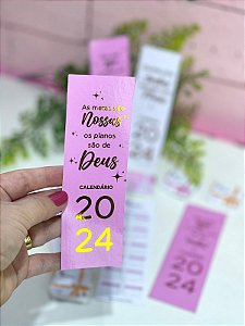 32 unidades. Marca páginas calendário com efeito metalizado