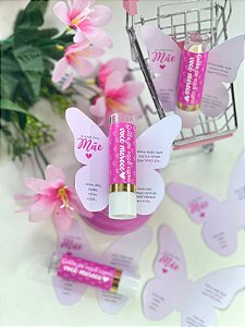 15 unid. Manteiga de cacau personalizada com card especial de borboleta