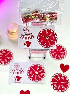 20 unidades - Card roleta do amor + balinha do coração