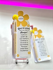 20 unidades - Card flor + caneta Setembro amarelo