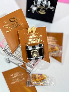 20 unidades - Card bandeirinha de luxo + mimo junino