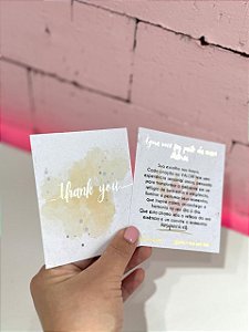 Cartão de agradecimento 8x9cm - em hotStamping