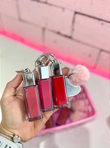 Batom mate personalizado com espelho e pompom