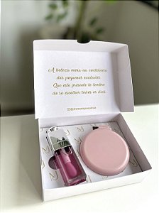 Kit caixa com Gloss ponteira Dior e espelho personalizado