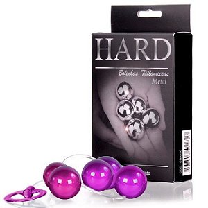 Bolinha Tailandesa Metal Lilás 5 Esferas Cordão Silicone