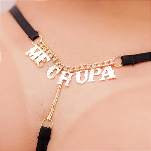 Calcinha Erótica "Me Chupa" Preta