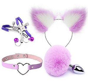 Kit Plug Coelhinha Sensual Lilás