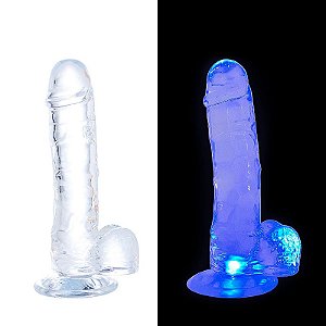 Dildo Realístico LED Colorido 18,5x3,6cm