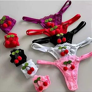 Calcinha Fio Sexy Cerejinhas