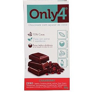 Chocolate Cacau/Cranberry 70% 80g Only4