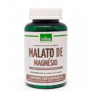 Cápsulas de Malato de Magnésio 120 de 500mg da Vitalab