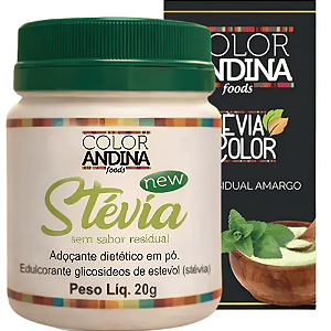 Adoçante em Pó com Stevia Sem Residual Amargo 20g Color Andina