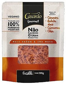 Macarrão Fusilli Cenoura, Batata Doce, Curcuma e Chia 300g Casarão