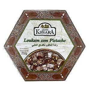 Raha Lokum (Bala de Goma Árabe) com Pistache 250g Kssara