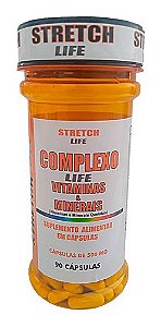 Cápsulas Multivitamínico Complexo Life com Minerais Quelatos 90 de 500mg Stretch