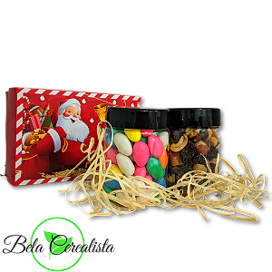 Caixa Dupla de Natal - Amendoa Colorida e Mix de Nuts