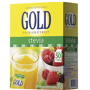 Adoçante Stevia 100% 50 sachês 30g GOLD