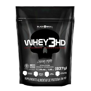 Whey 3HD Refil Sabor Morango 837g Black Skull