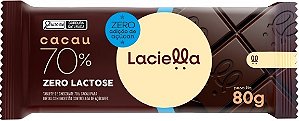 Chocolate 70% Cacau Zero Lactose Zero Açúcar 80g Laciella