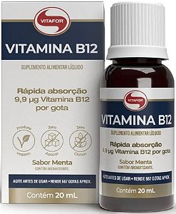 Vitamina B12 sabor Menta em Gotas 20ml Vitafor
