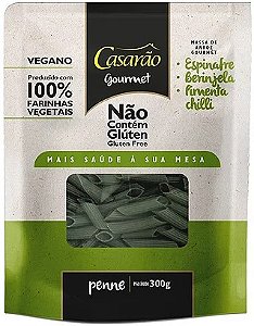 Macarrão Penne com Espinafre, Berinjela e Pimenta 300g Casarão