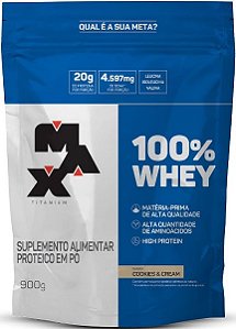 Whey 100% Cookies & Cream Refil 900g Max Titanium