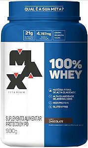 Whey 100% Chocolate Pote 900g Max Titanium