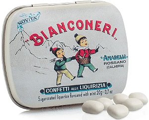 Alcaçuz com Hortelã e Açúcar Branco Bianconeri 20g Amarelli