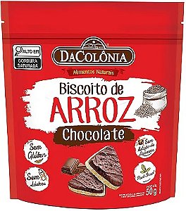 Biscoito de Arroz com Chocolate 50g Da Colônia
