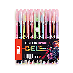 Caneta Gel Glizi Color Gel 12 Cores – Pastel | Criativa e Artística