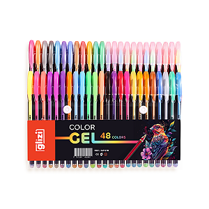 Caneta Gel Glizi Color Gel 48 Cores – Neon, Pastel, Metálica e Glitter | Canetas Criativas e Artísticas