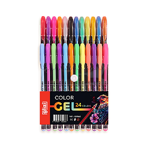 Caneta Gel Glizi Color Gel 24 Cores – Neon e Glitter | Escrita Criativa e Artística