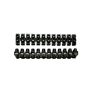 Bloco terminal Conector em Barra 16,00mm 12 Bornes Baquelite