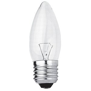 Lâmpada Vela 40w Rosca E-27 Incandescente Clara Abajur 220v